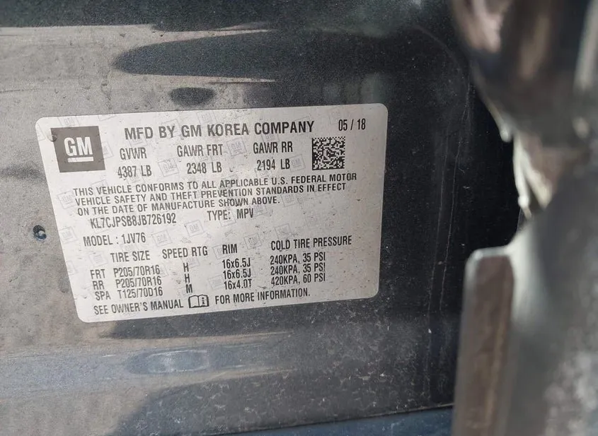 2018 CHEVROLET Trax Used VIN KL7CJPSB8JB726192 – photo 11