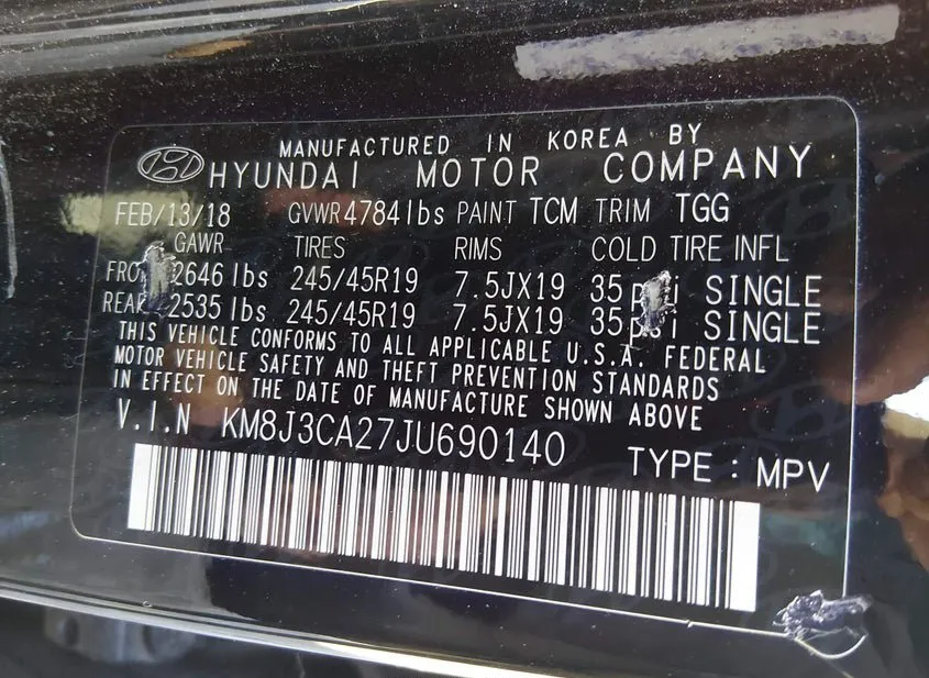2018 HYUNDAI TUCSON Used VIN KM8J3CA27JU690140 – photo 14