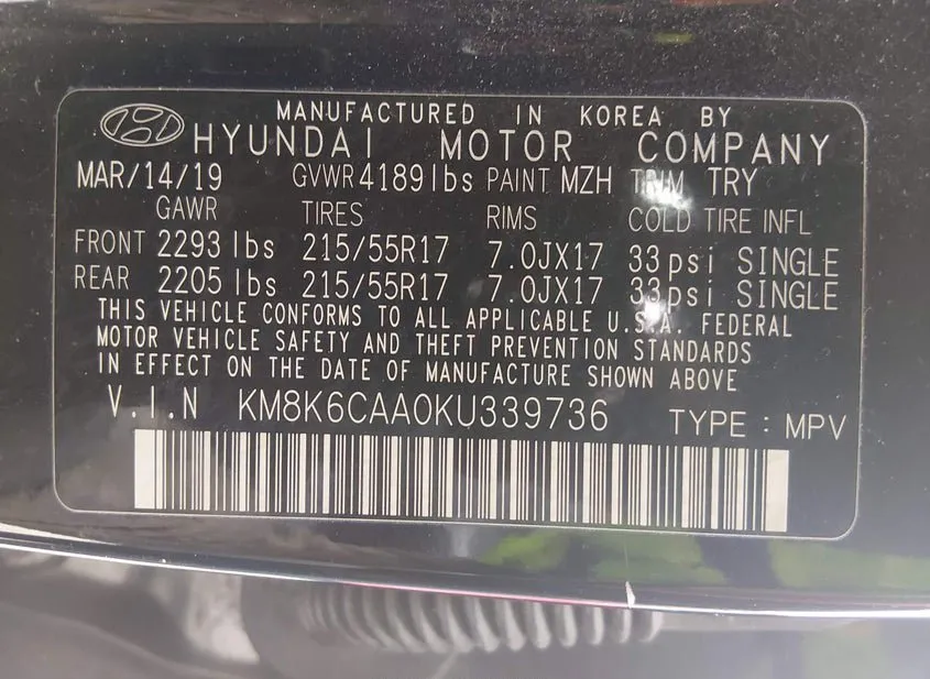 2019 HYUNDAI Kona Used VIN KM8K6CAA0KU339736 – photo 16 2019 HYUNDAI Kona Used VIN KM8K6CAA0KU339736 – photo 16
