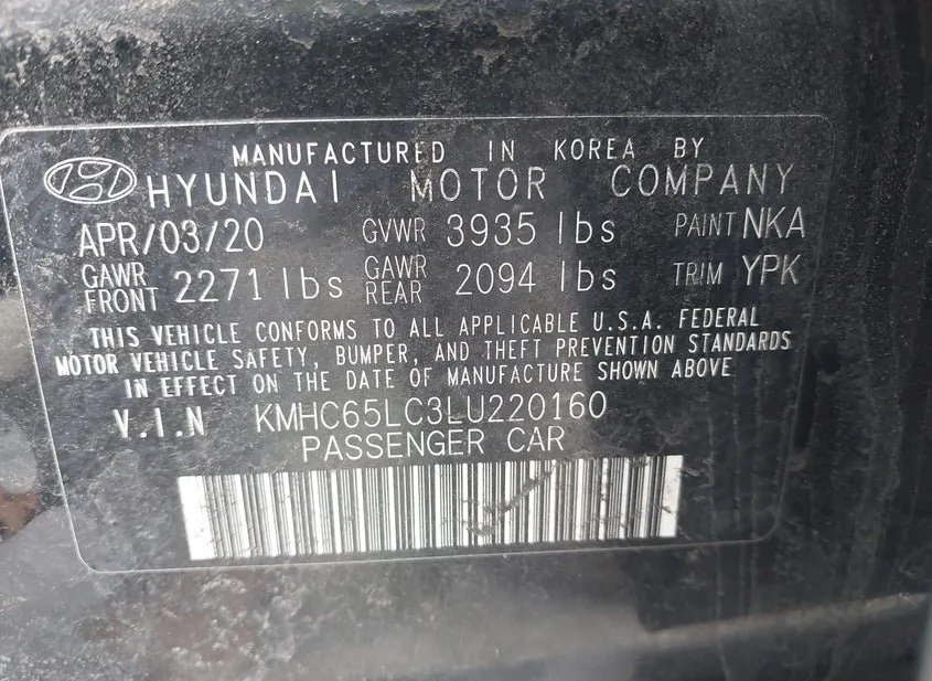 2020 HYUNDAI Ioniq Used VIN KMHC65LC3LU220160 – interior seats