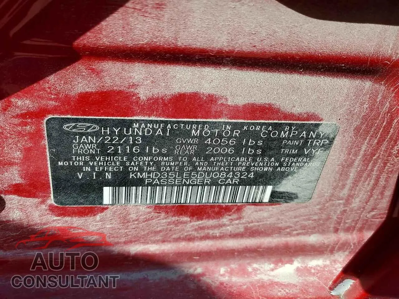 2013 HYUNDAI ELANTRA Damaged VIN KMHD35LE5DU084324 – photo 12