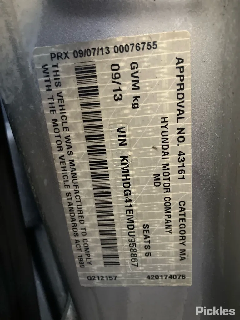 2013 Hyundai Elantra Used VIN KMHDG41EMDU958867 – trunk area 2013 Hyundai Elantra Used VIN KMHDG41EMDU958867 – trunk area