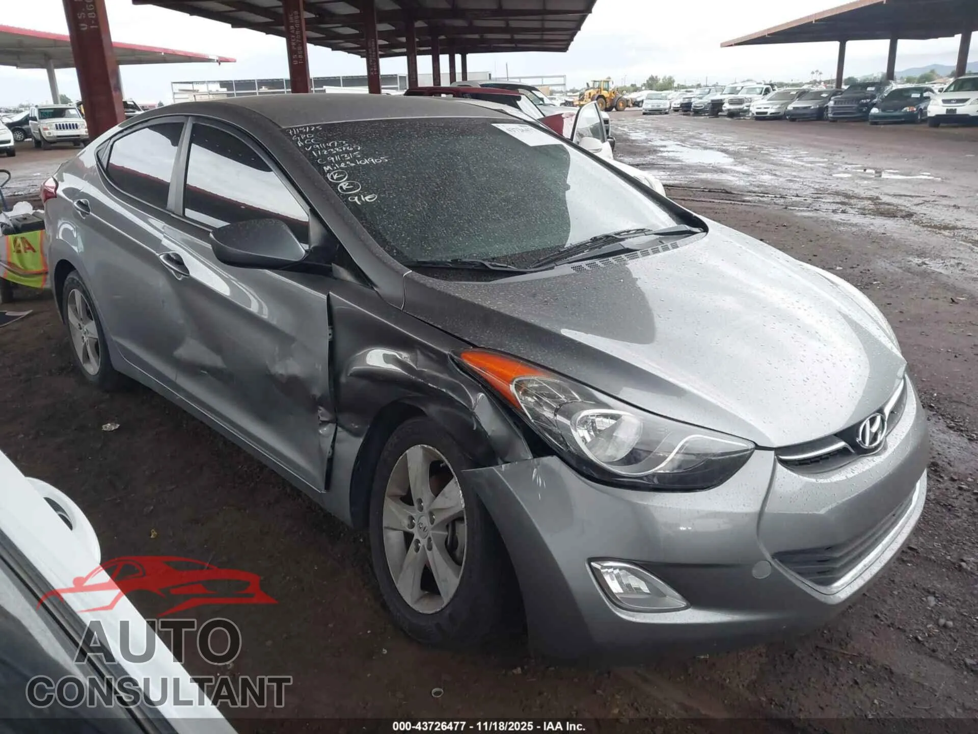 2013 HYUNDAI ELANTRA VIN KMHDH4AE8DU911473