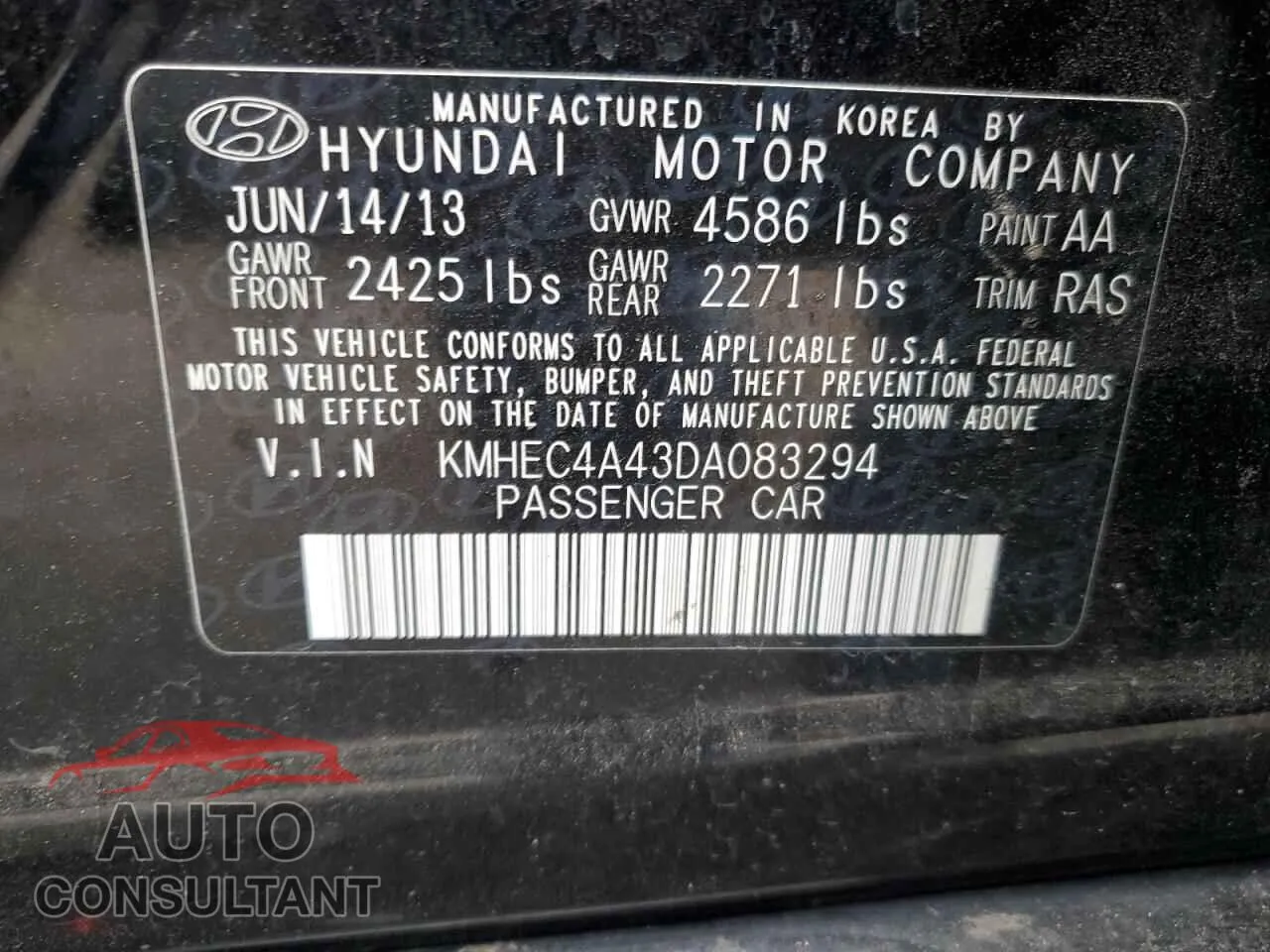 2013 HYUNDAI SONATA Damaged VIN KMHEC4A43DA083294 – photo 12