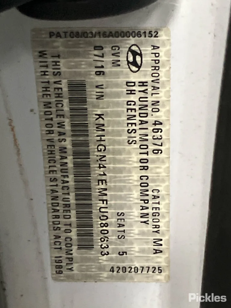 2016 Hyundai Genesis Damaged VIN KMHGN41EMFU080633 – photo 13