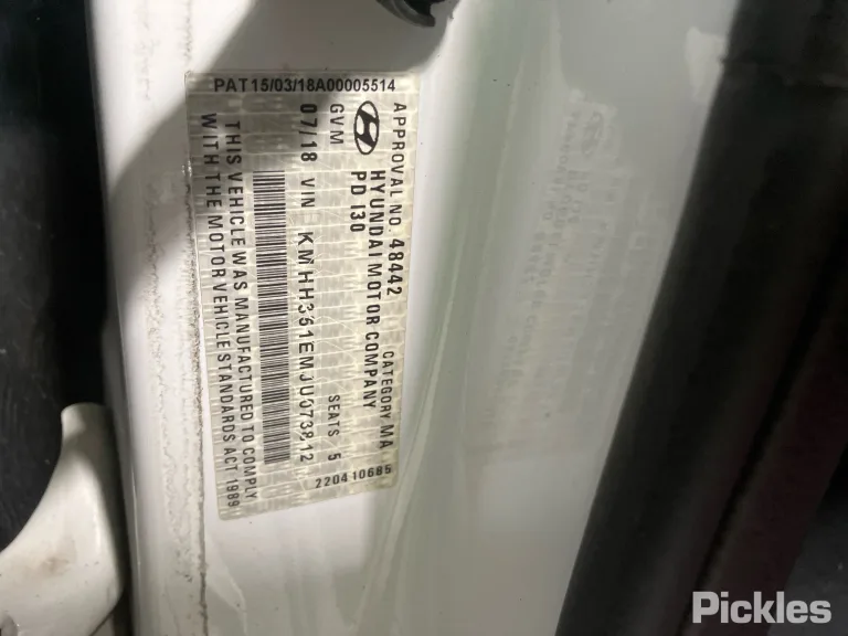 2018 Hyundai i30 Damaged VIN KMHH351EMJU073812 – dashboard 2018 Hyundai i30 Damaged VIN KMHH351EMJU073812 – dashboard
