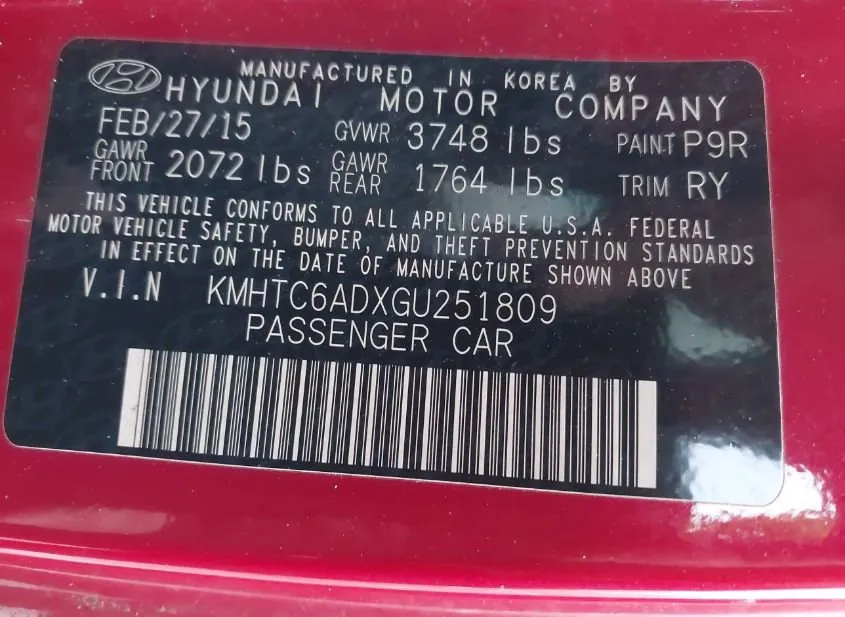 2016 HYUNDAI Veloster Used VIN KMHTC6ADXGU251809 – photo 15 2016 HYUNDAI Veloster Used VIN KMHTC6ADXGU251809 – photo 15