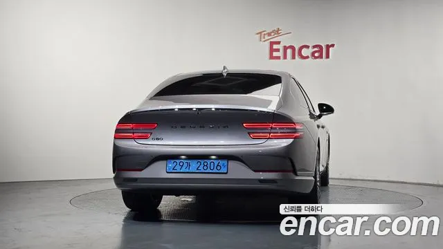2022 Genesis Electrified G80 (RG3) e-AWD Sold VIN KMTGE411PNU002865 – side profile 2022 Genesis Electrified G80 (RG3) e-AWD Sold VIN KMTGE411PNU002865 – side profile