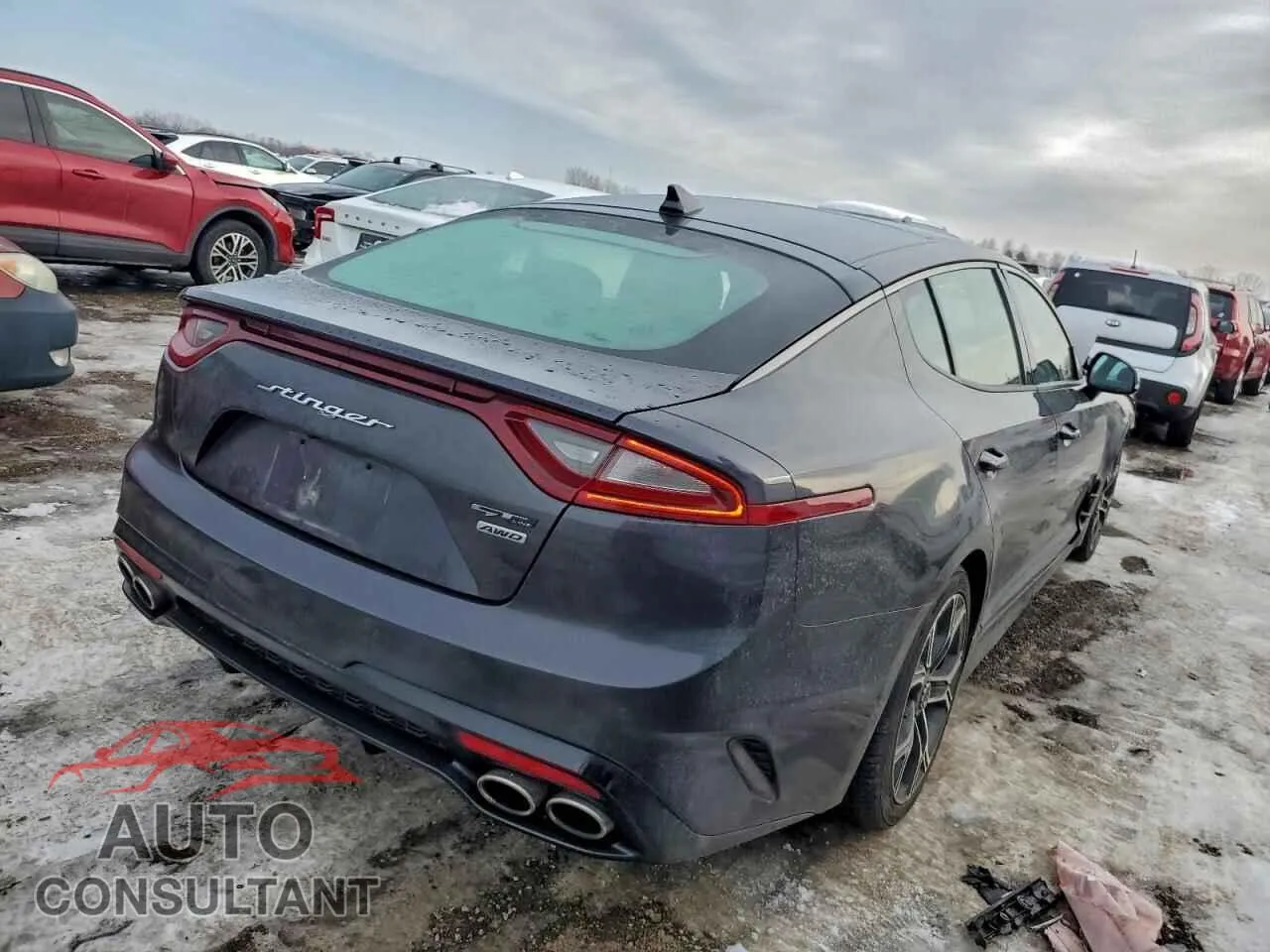 2021 KIA STINGER Damaged VIN KNAE15LA5M6087592 – side profile