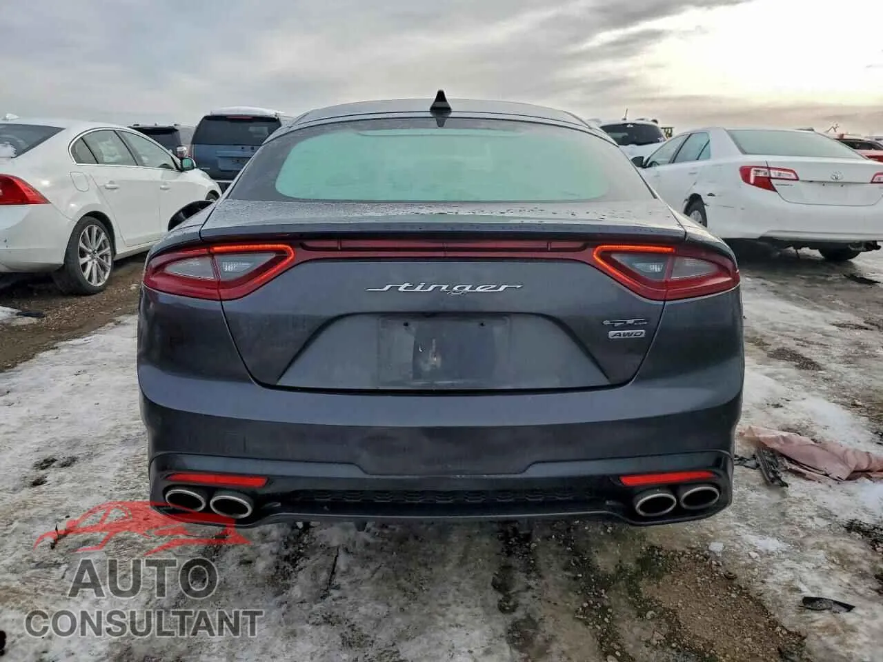 2021 KIA STINGER Damaged VIN KNAE15LA5M6087592 – engine bay