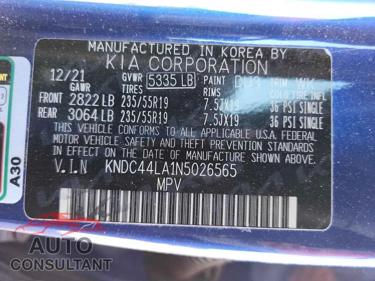 2022 KIA EV6 GT LIN Damaged VIN KNDC44LA1N5026565 – photo 13