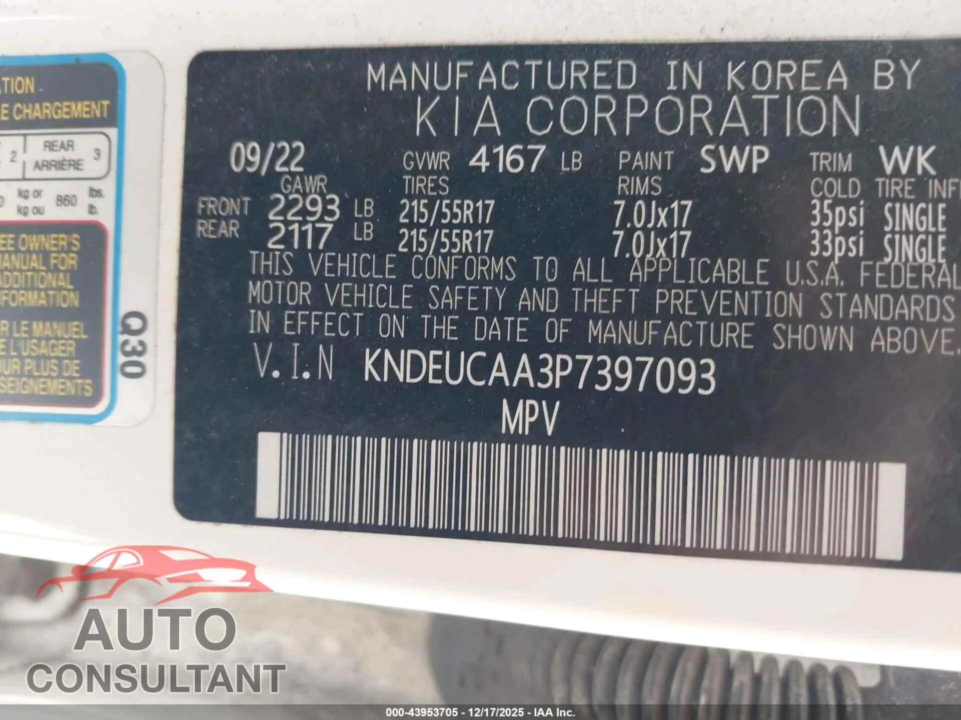 2023 KIA SELTOS Damaged VIN KNDEUCAA3P7397093 – trunk area 2023 KIA SELTOS Damaged VIN KNDEUCAA3P7397093 – trunk area