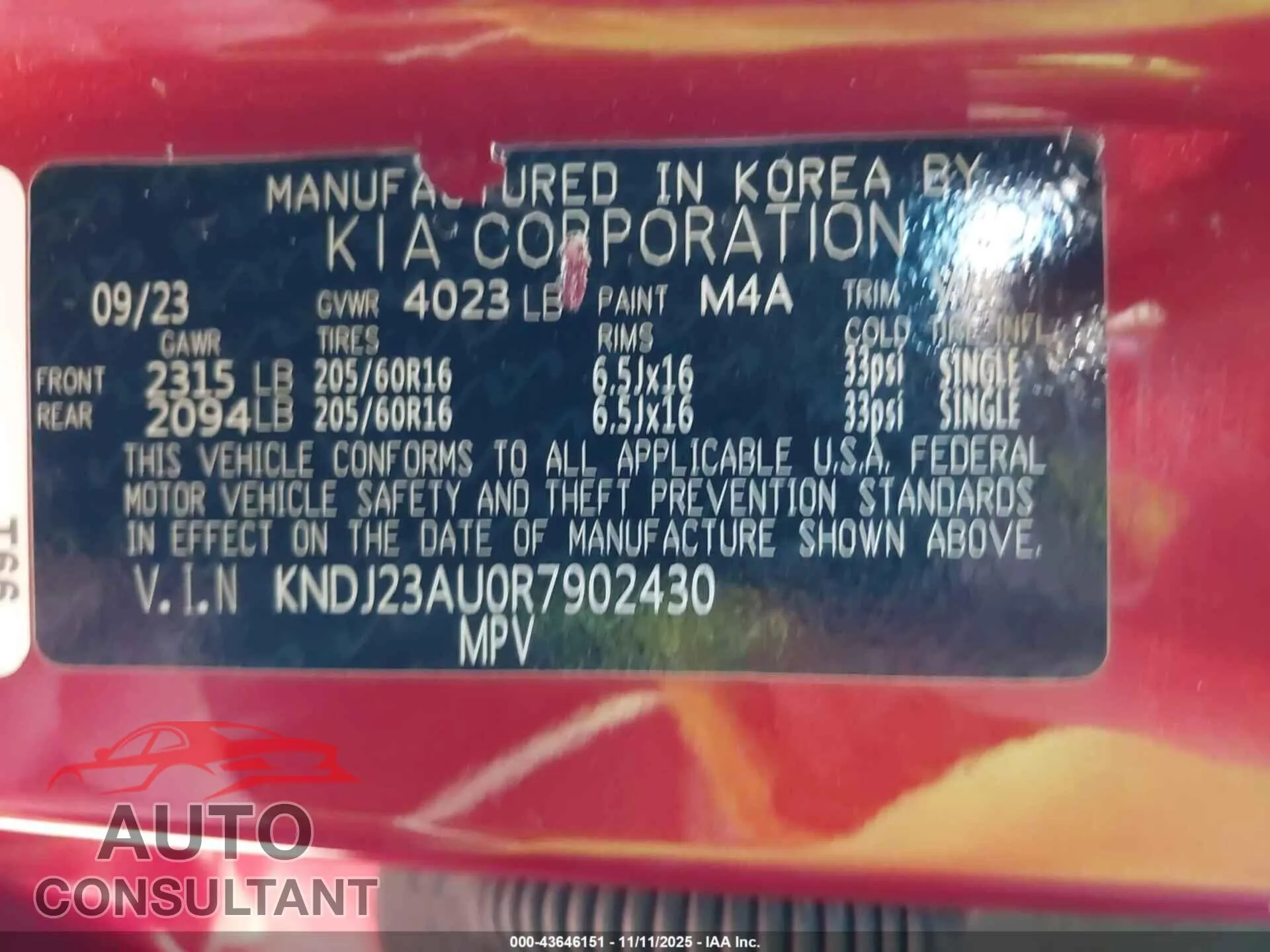 2024 KIA SOUL Damaged VIN KNDJ23AU0R7902430 – trunk area