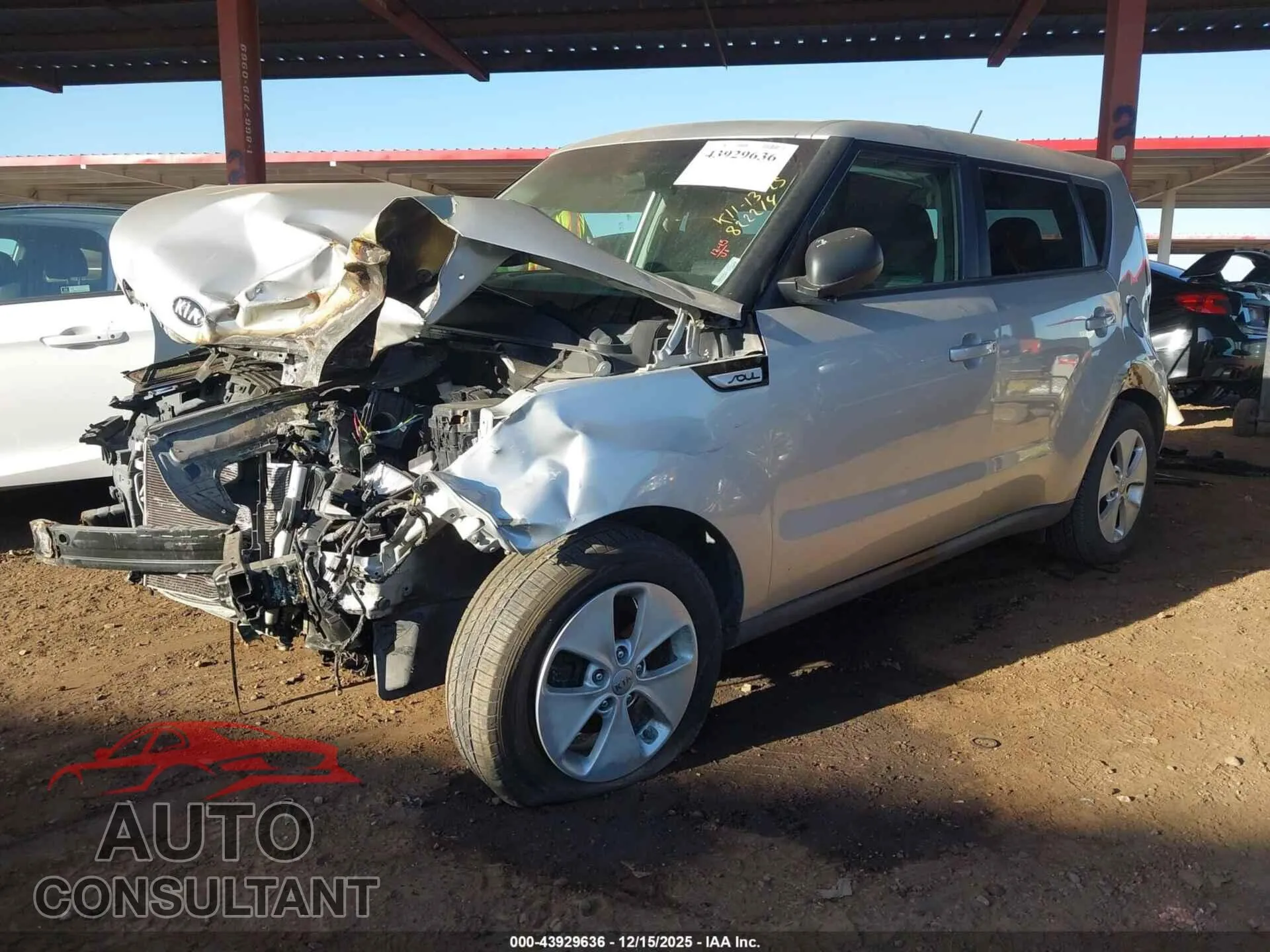 2016 KIA SOUL Damaged VIN KNDJN2A23G7822214 – rear exterior