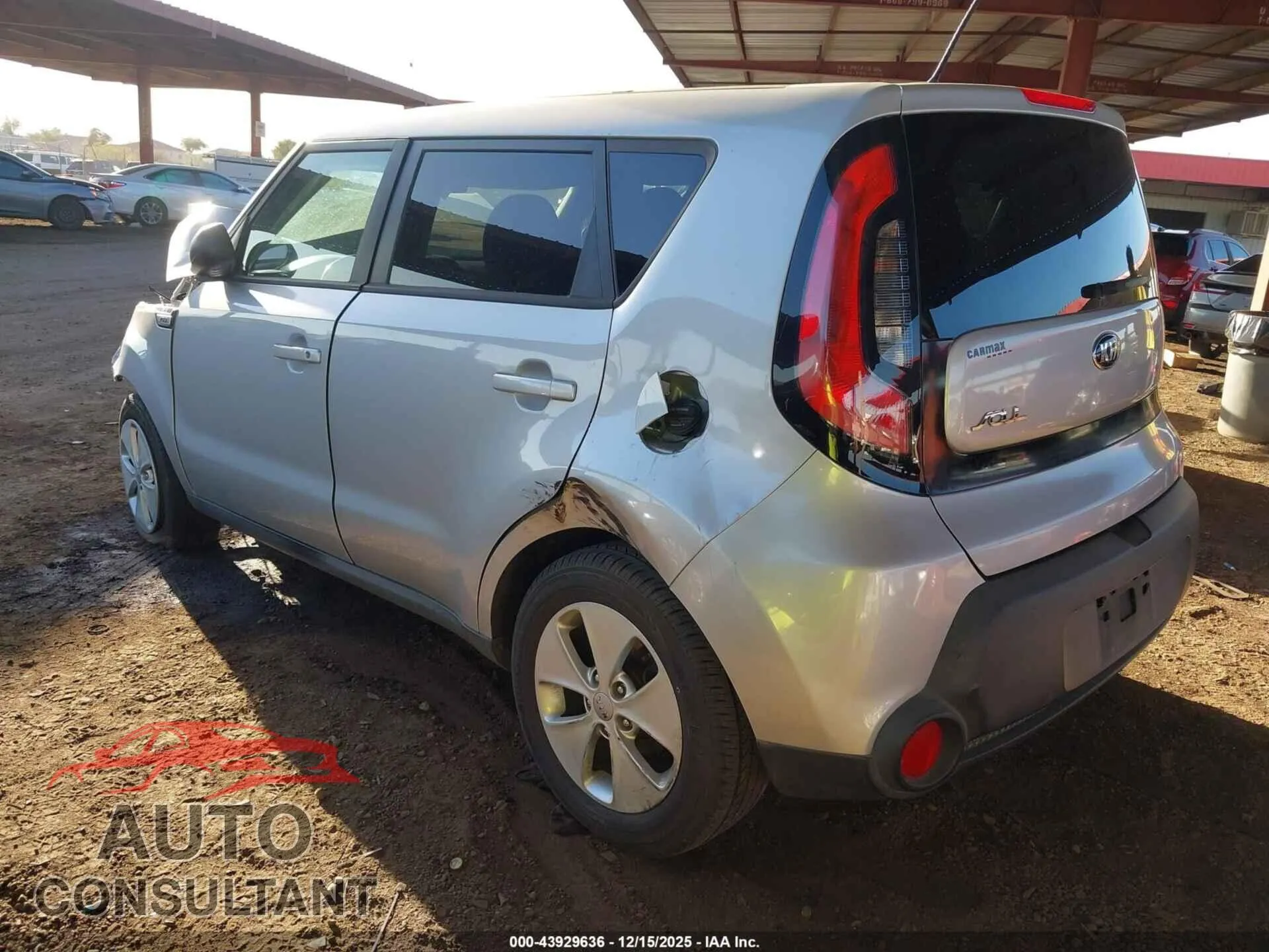 2016 KIA SOUL Damaged VIN KNDJN2A23G7822214 – side profile