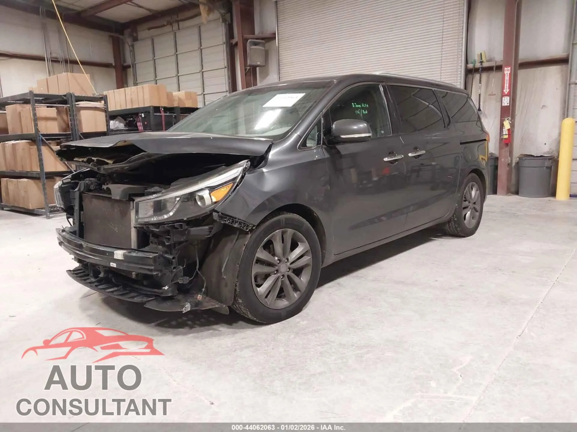2016 KIA SEDONA Damaged VIN KNDME5C19G6187296 – rear exterior
