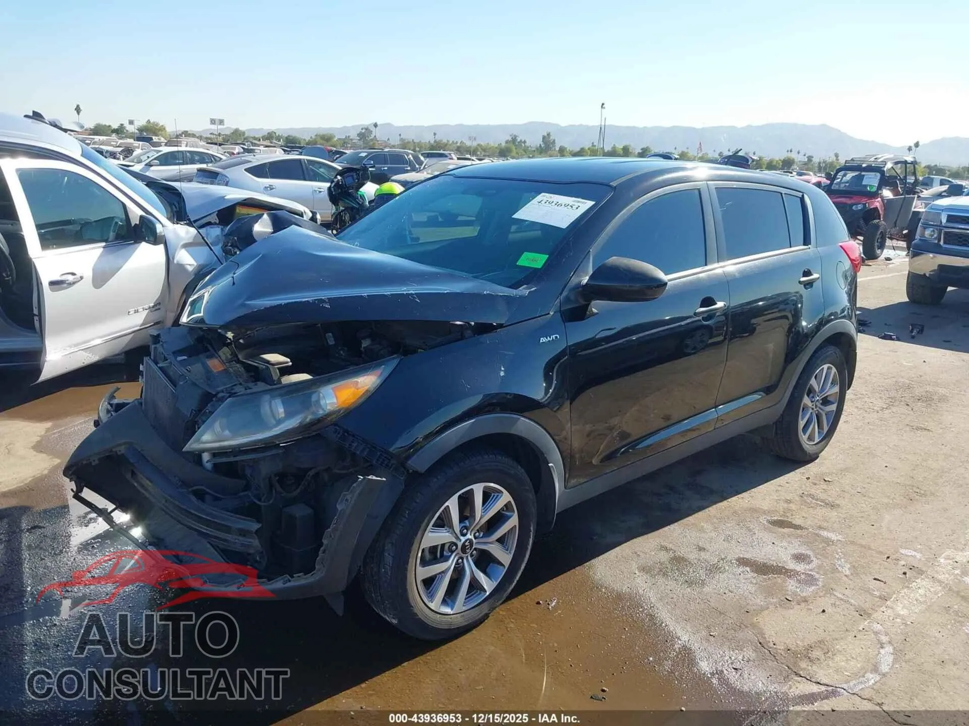 2015 KIA SPORTAGE Damaged VIN KNDPBCAC6F7675354 – rear exterior