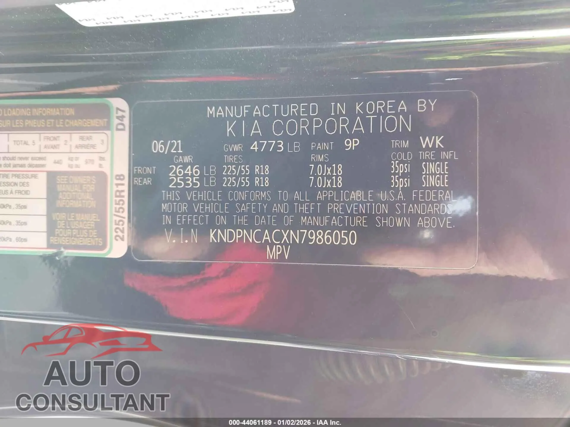 2022 KIA SPORTAGE Damaged VIN KNDPNCACXN7986050 – trunk area