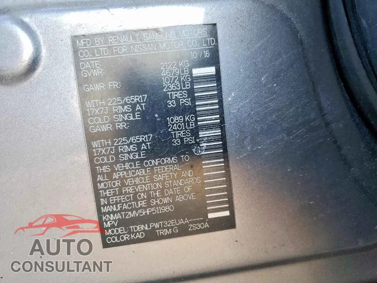 2017 NISSAN ROGUE Damaged VIN KNMAT2MV5HP511980 – photo 13