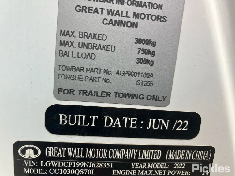 2022 GWM Ute Damaged VIN LGWDCF199NJ628351 – photo 20 2022 GWM Ute Damaged VIN LGWDCF199NJ628351 – photo 20
