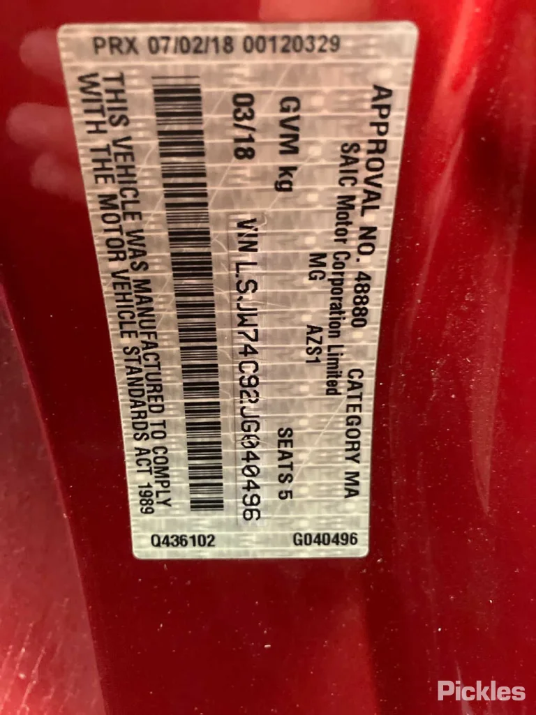 2018 MG ZS Damaged VIN LSJW74C92JG040496 – trunk area