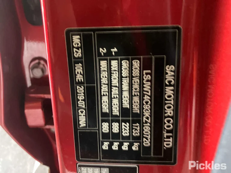 2021 MG ZS Damaged VIN LSJW74C93KZ160720 – dashboard
