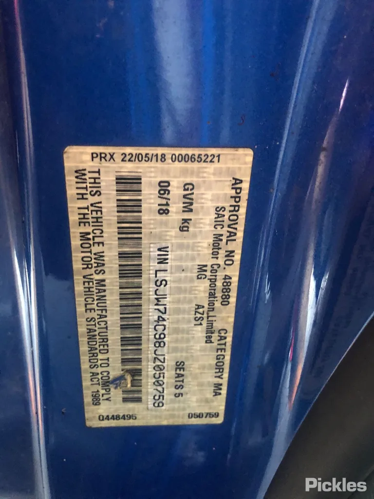 2018 MG ZS Used VIN LSJW74C98JZ050759 – odometer reading