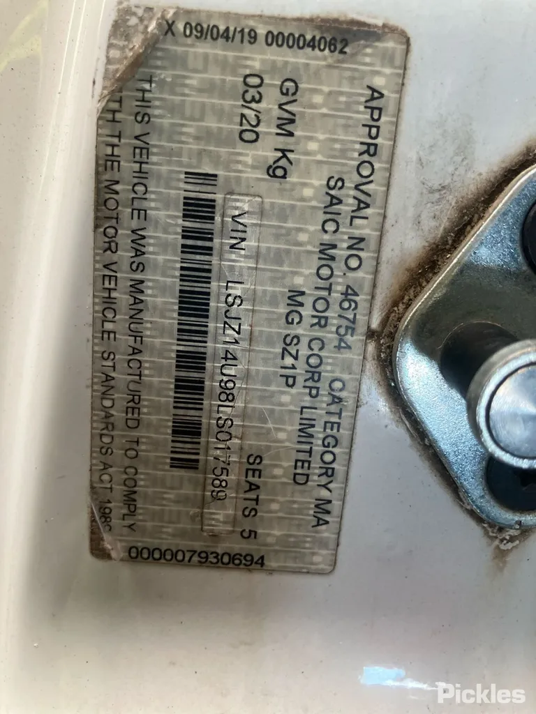2020 MG MG3 Used VIN LSJZ14U98LS017589 – odometer reading