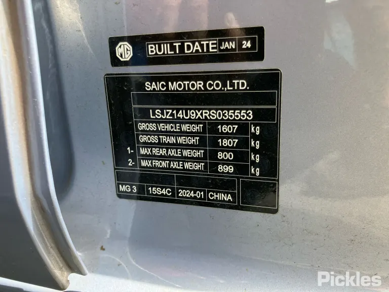 2024 MG MG3 Damaged VIN LSJZ14U9XRS035553 – engine bay