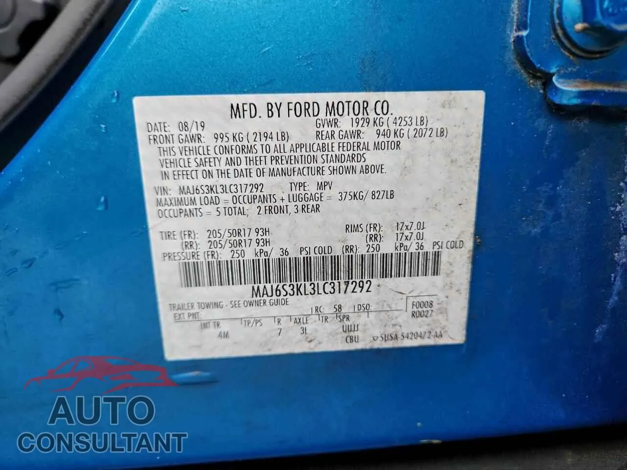 2020 FORD ECOSPORT Damaged VIN MAJ6S3KL3LC317292 – photo 13
