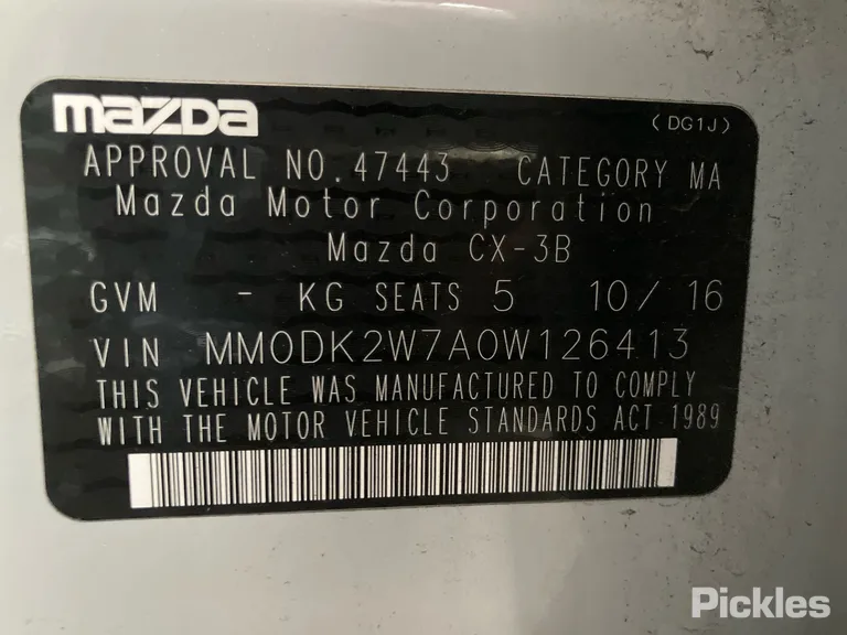 2016 Mazda CX-3 Used VIN MM0DK2W7A0W126413 – odometer reading