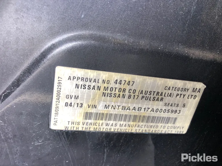 2013 Nissan Pulsar Used VIN MNTBAAB17A0005993 – exterior detail