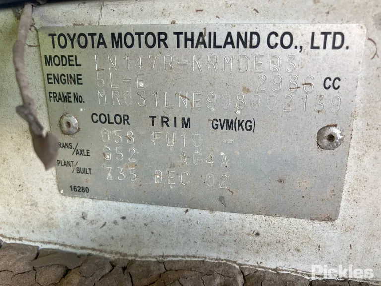 2003 Toyota Hilux Used VIN MR031LNE908002139 – photo 11