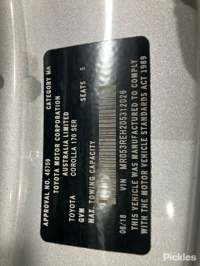 2018 Toyota Corolla Damaged VIN MR053REH205312026 – odometer reading