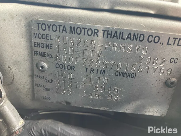 2009 Toyota Hilux Damaged VIN MR0FZ29G701561769 – trunk area