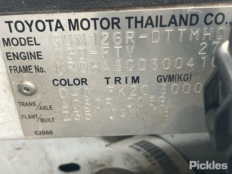 2018 Toyota Hilux Used VIN MR0HA3CD300410051 – trunk area