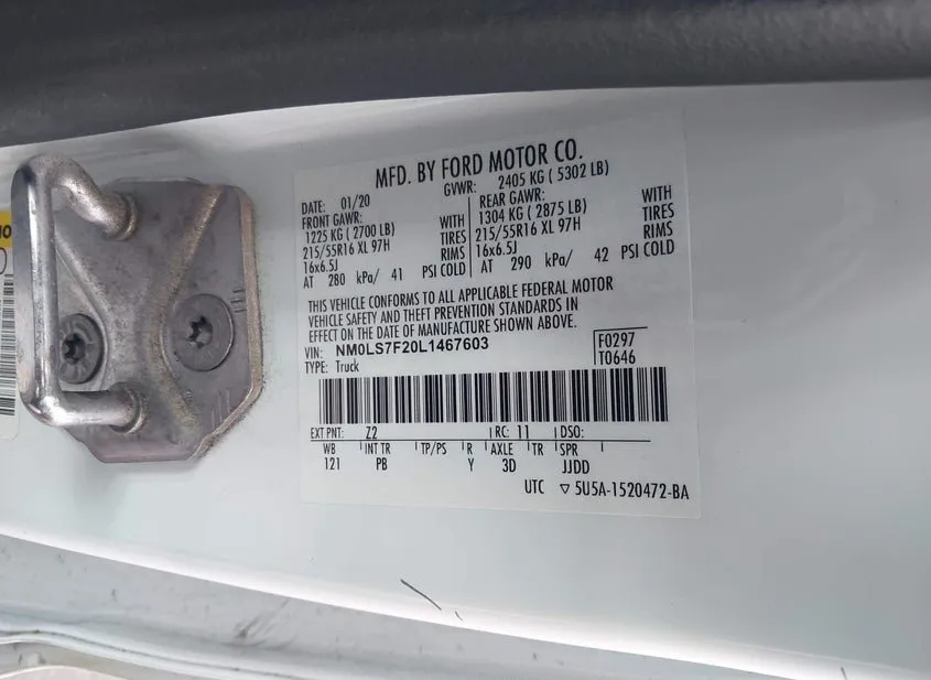 2020 FORD Transit Connect Used VIN NM0LS7F20L1467603 – photo 12