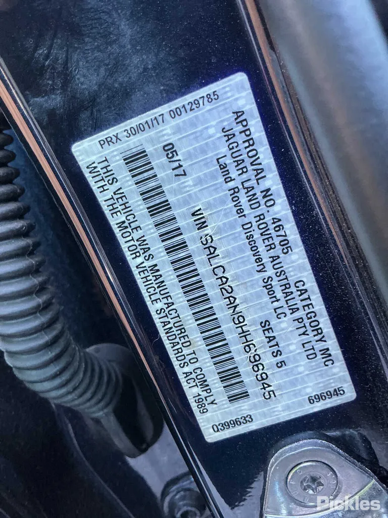 2017 Land Rover Discovery Sport VIN SALCA2AN9HH696945