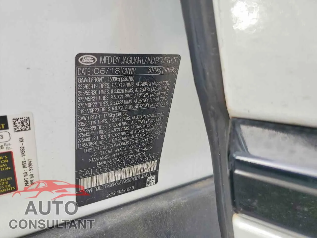 2018 LAND ROVER RANGEROVER Damaged VIN SALGS2SV1JA513047 – photo 13