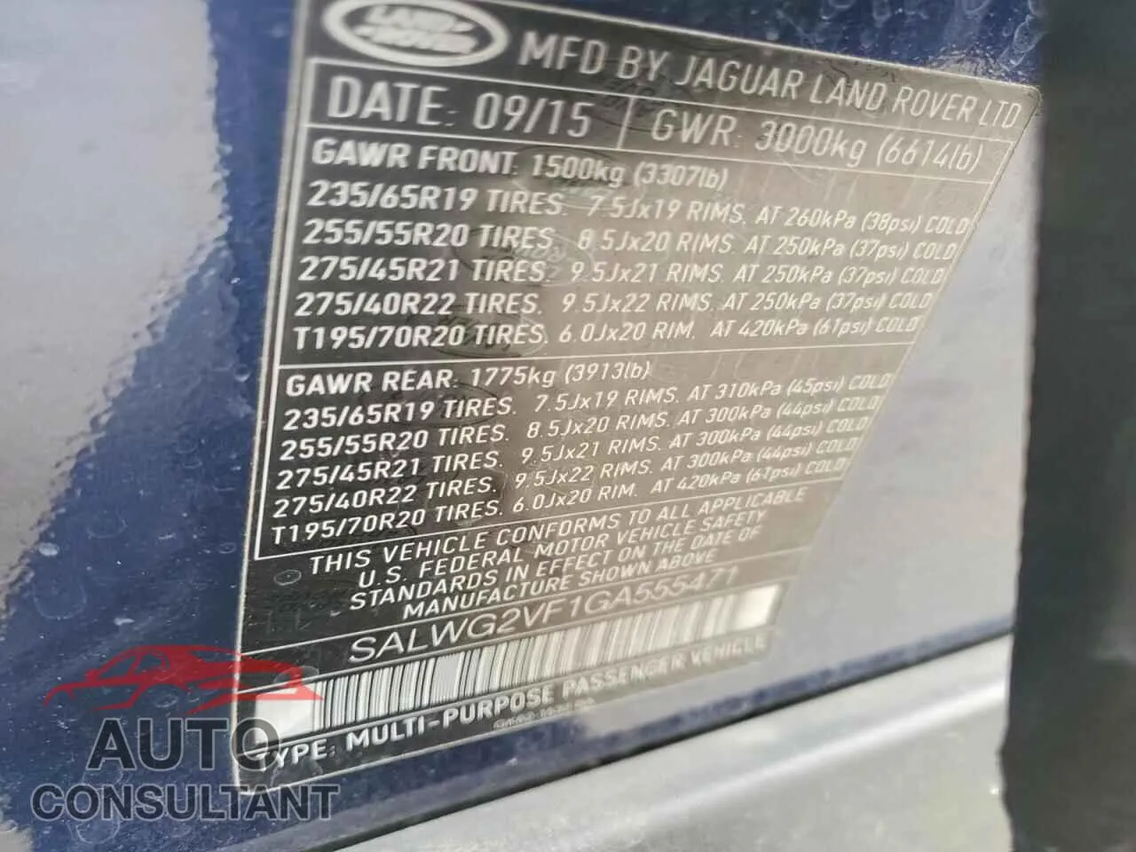 2016 LAND ROVER RANGEROVER Damaged VIN SALWG2VF1GA555471 – photo 12