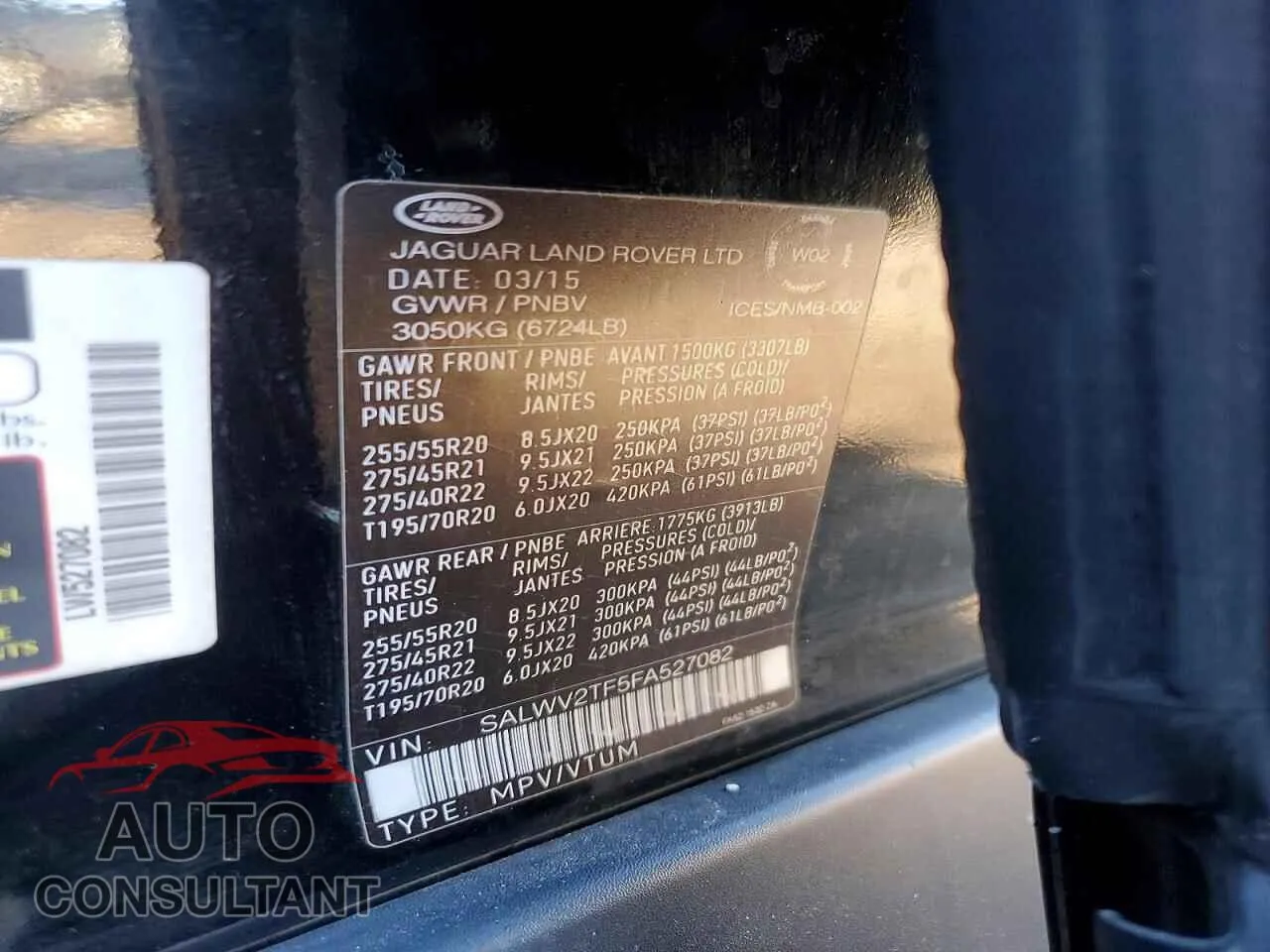 2015 LAND ROVER RANGEROVER Damaged VIN SALWV2TF5FA527082 – photo 13