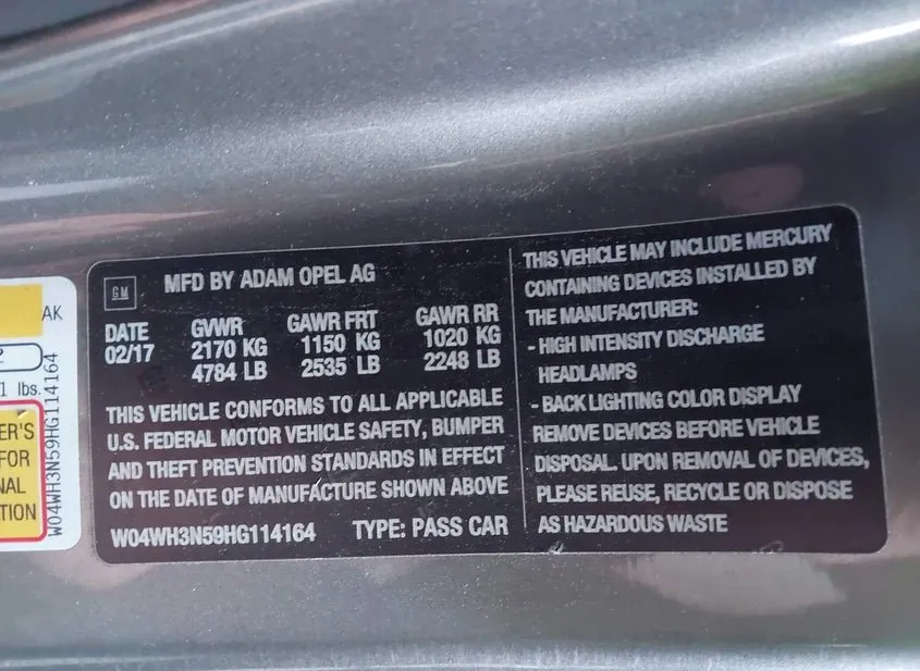 2017 BUICK Cascada Used VIN W04WH3N59HG114164 – photo 17