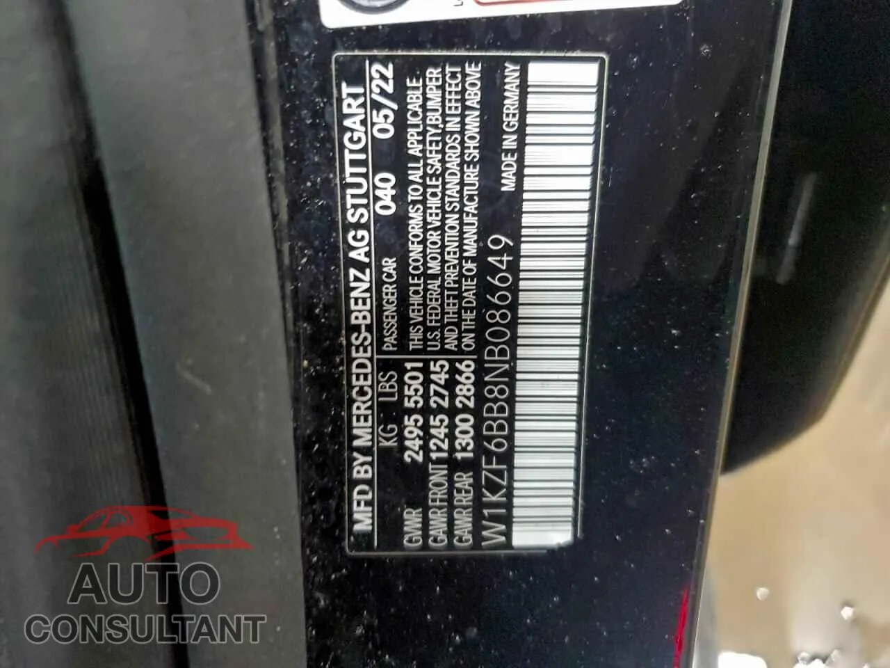 2022 MERCEDES-BENZ E-CLASS Damaged VIN W1KZF6BB8NB086649 – photo 12