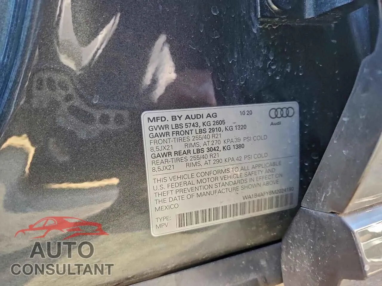 2021 AUDI SQ5 Damaged VIN WA1B4AFY8M2024180 – photo 13