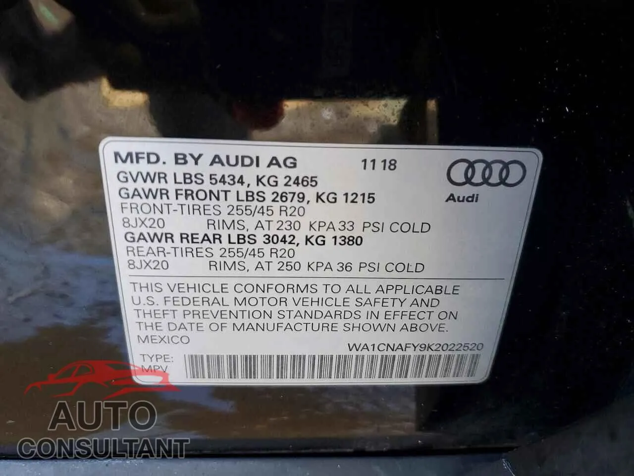 2019 AUDI Q5 Damaged VIN WA1CNAFY9K2022520 – photo 12 2019 AUDI Q5 Damaged VIN WA1CNAFY9K2022520 – photo 12