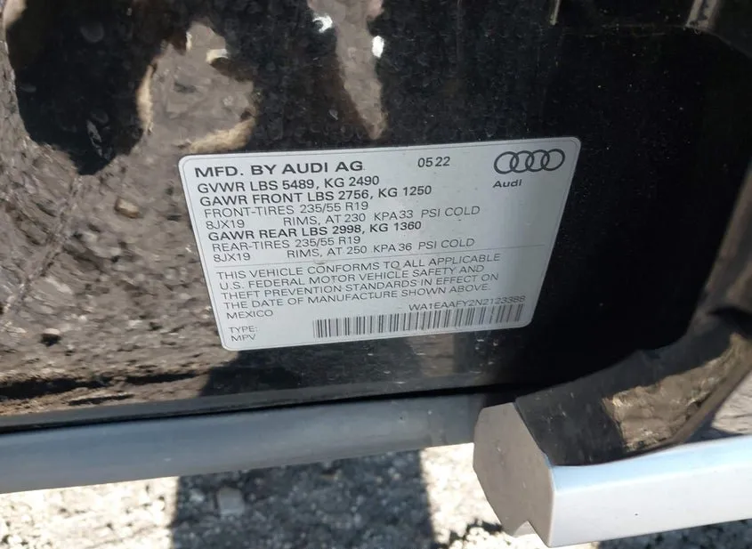 2022 AUDI Q5 Used VIN WA1EAAFY2N2123388 – photo 17 2022 AUDI Q5 Used VIN WA1EAAFY2N2123388 – photo 17
