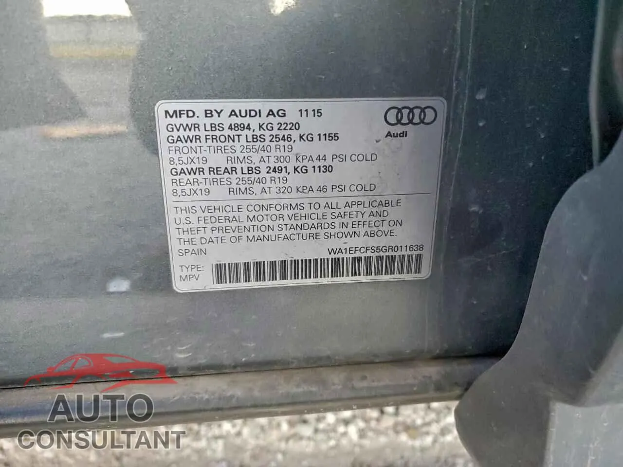2016 AUDI Q3 Damaged VIN WA1EFCFS5GR011638 – photo 13