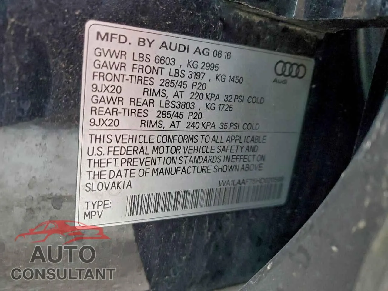 2017 AUDI Q7 Damaged VIN WA1LAAF75HD020568 – photo 14