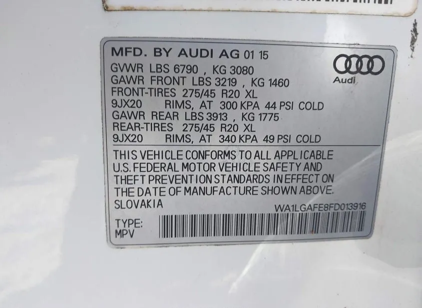 2015 AUDI Q7 Used VIN WA1LGAFE8FD013916 – photo 14