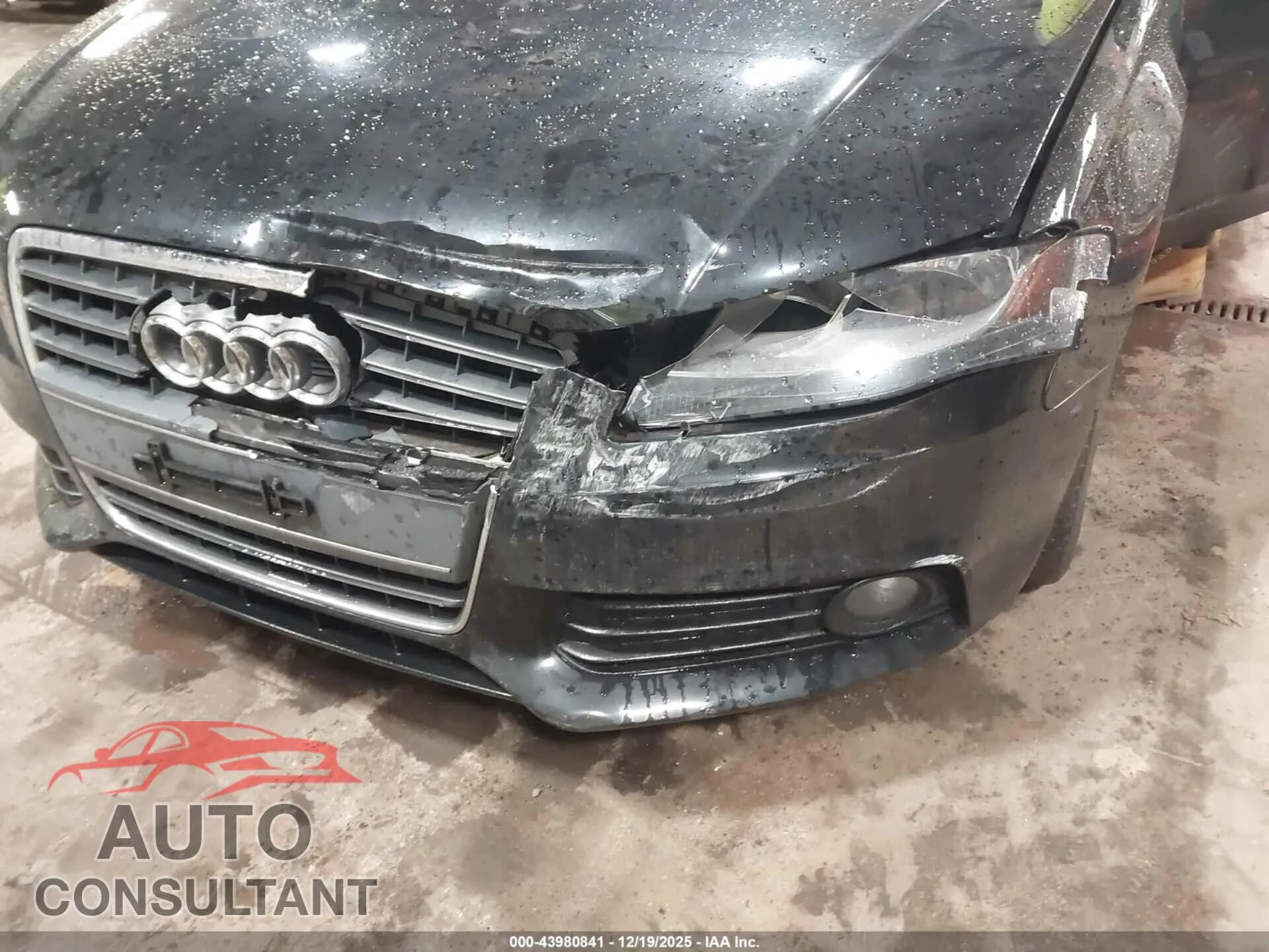 2012 AUDI A4 Damaged VIN WAUAFAFL2CA118444 – engine bay